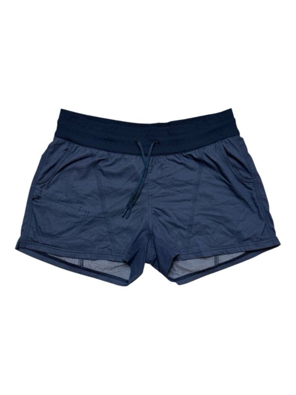 The North Face Womens Athletic Shorts Large Blue Drawstring Running Gym